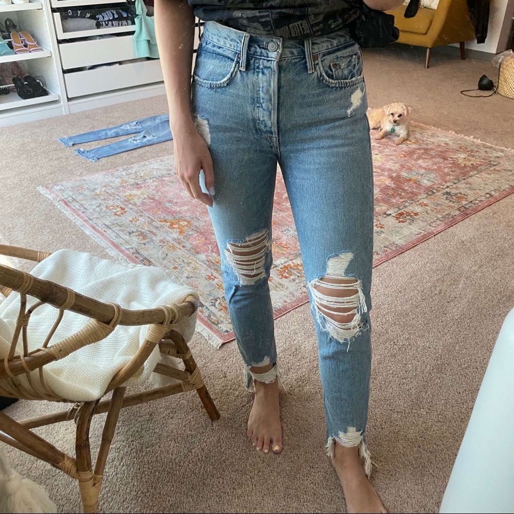 GRLFRND DENIM Karolina High Waist Distressed Jean